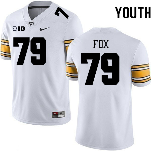 Youth #79 Cody Fox Iowa Hawkeyes College Football Jerseys Stitched-White